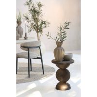 Mirto bijzettafel Ø40x50 cm hout - mat donkerbruin