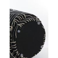 Davone poef Ø40x44 cm - zwart/wit