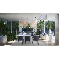 Hamura eettafel 220x105x76 cm - terrazzo wit