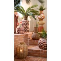 Rovini bijzettafel ø35x40,5 cm - crème+donker oranje