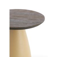 Ocana bijzettafel ø45x50 cm hout - bruin+mat beige