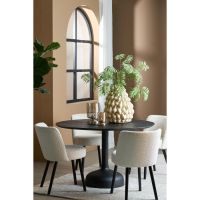 Tunja eettafel ø120x76 cm hout - mat zwart+zwart