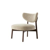 Utsira fauteuil hout - donkerbruin+crème/bruin