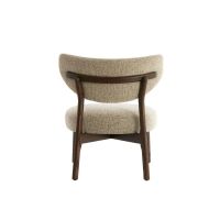 Utsira fauteuil hout - donkerbruin+crème/bruin