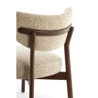 Utsira fauteuil hout - donkerbruin+crème/bruin