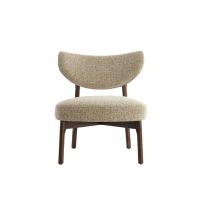 Utsira fauteuil hout - donkerbruin+crème/bruin