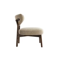 Utsira fauteuil hout - donkerbruin+crème/bruin