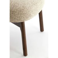 Utsira fauteuil hout - donkerbruin+crème/bruin