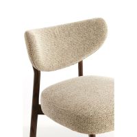 Utsira fauteuil hout - donkerbruin+crème/bruin