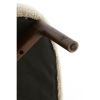 Utsira fauteuil hout - donkerbruin+crème/bruin