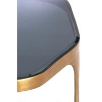 Avi salontafel set van 2 glas - smoke+antiek brons