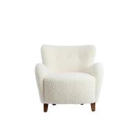 Vreya fauteuil furry hout - crème+donkerbruin