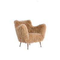 Olyssa fauteuil furry - beige+brons