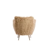 Olyssa fauteuil furry - beige+brons