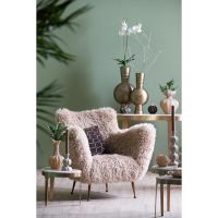 Olyssa fauteuil furry - beige+brons
