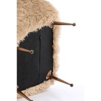 Olyssa fauteuil furry - beige+brons