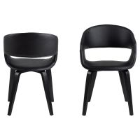 Nøra Peru armstoel | zwart oak onderstel | PU leer - zwart