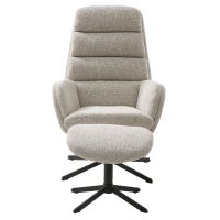 Nordic Home Khan fauteuil met voetensteun - off white