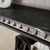 Fraaai Weiss kapstok 10 haaks roede-hoedenplank -  zwart/bruin