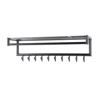 Fraaai Weiss kapstok 10 haaks roede-hoedenplank -  zwart/bruin