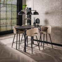 Fraaai Connie bartafel deens ovaal - zwart/bruin