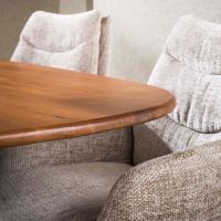 Fraaai Estes eettafel 180 cm ovale massief mango - zand