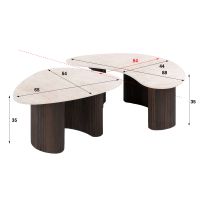 Fraaai Santana salontafel organisch set van 2 - 3D keramiek Taj Mahal