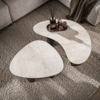 Fraaai Santana salontafel organisch set van 2 - 3D keramiek Taj Mahal