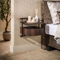 Fraaai Malcom nachtkastje zwevend 1 lade - 3D eiken donkerbruin