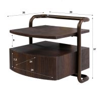 Fraaai Malcom nachtkastje zwevend 1 lade - 3D eiken donkerbruin