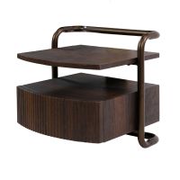 Fraaai Malcom nachtkastje zwevend 1 lade - 3D eiken donkerbruin