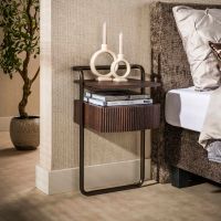 Fraaai Malcom nachtkastje 1 lade - 3D eiken donkerbruin