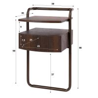 Fraaai Malcom nachtkastje 1 lade - 3D eiken donkerbruin