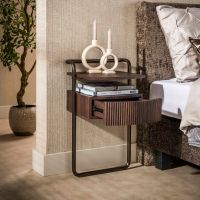 Fraaai Malcom nachtkastje 1 lade - 3D eiken donkerbruin