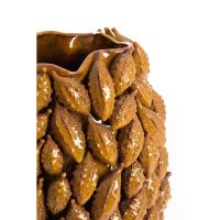 Palatik vaas deco 32x31x44 cm keramiek - cognac bruin