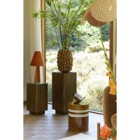 Palatik vaas deco 32x31x44 cm keramiek - cognac bruin