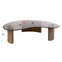 Fraaai Caruso salontafel organisch 130cm - brons glas