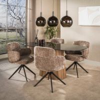 Fraaai Caruso eettafel Deens ovaal 180cm - brons glas