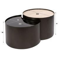 Fraaai Garth salontafel half moon set van 2 - 3D keramiek travertin