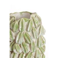 Carambola vaas keramiek 35x33x47 cm - crème/groen