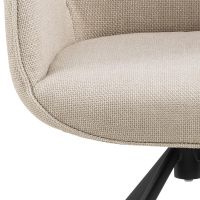 Nøra Luma draaibare armstoel | zwart metaal onderstel | stof Basel - beige