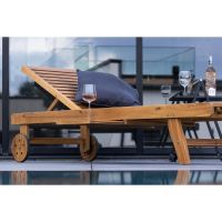 Cemre ligbed op wielen - acaciahout - naturel