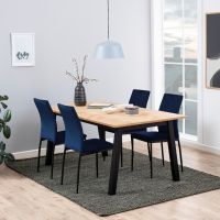 Nøra Seno eetkamerstoel | zwart metaal onderstel | stof Dublin