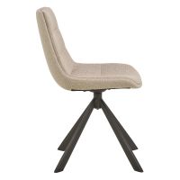 Skog eetkamerstoel | grijs metaal onderstel | stof Basel - beige