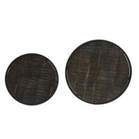 Light & Living Doba bijzettafel hout set van 2 - antiek mat zwart
