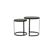 Trelo bijzettafel set van 2 - antiek brons-zwart