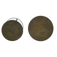 Trelo bijzettafel set van 2 - antiek brons-zwart