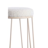 Alice barstoel Ø41x73 cm bouclé - crème/crème