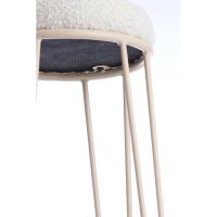 Alice barstoel Ø41x73 cm bouclé - crème/crème
