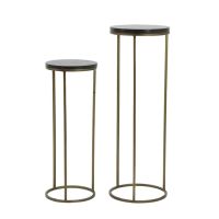 Sobrina zuil set van 2 - zwart agaat/antiek brons